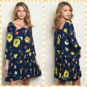 Entro Fluttery Florals Coastal Western Vibes Flowy Dress - 2 Sizes